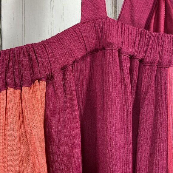 Lane Bryant Colorblock Maxi Dress 18/20 Plus Size Halter Crisscross Back Resort - Picture 7 of 13